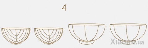 Набор фарфоровых пиал Xiaomi FINEMADING Banana Bowl 4 шт ZZ-BJW002